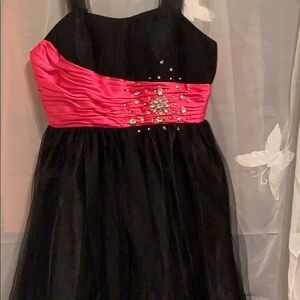 Black and pink dress